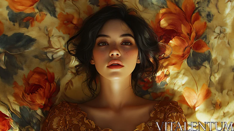 Soft afternoon portrait on a glowing floral daydream.