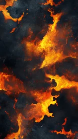 Fiery Inferno. Blazing Chaos Against Black.