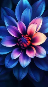 Chromatic Lotus in Neon Bloom: Electric Floral Transcendence.