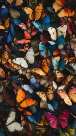 Joyful kaleidoscope of colorful butterflies in soft light.