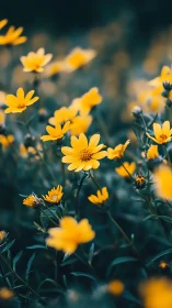Yellow Daisy Field with Shallow Depth of Field.