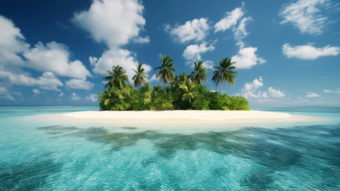 Tropical Island Paradise with Pristine Sandy Beach