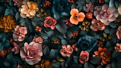 Moody Garden Symphony: Jeweled Blooms Waltz Shadows.