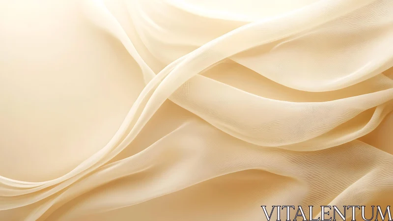 Soft flowing beige silk fabric abstract background, minimal style.