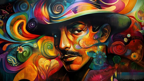 Color-swirled portrait of a dreamer in painted motion.