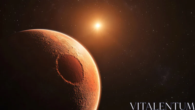 3D exoplanet horizon with cratered terminator lighting study.