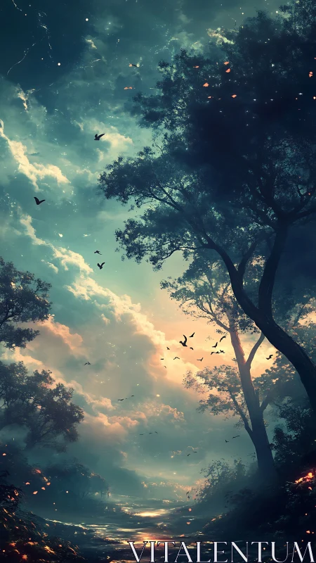 Where Twilight Trees Kiss the Luminous Sky.