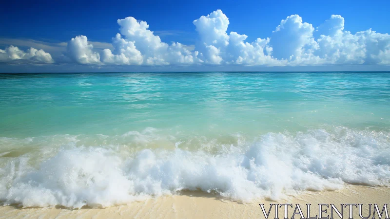 Calm turquoise waves welcoming you to a sunlit shore.