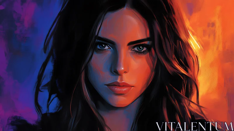 Dual-toned digital portrait with intense cinematic lighting.