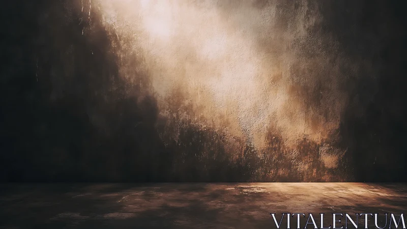 Textured concrete wall and floor under directional warm lighting