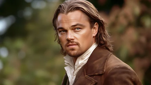 Handsome period gentleman gazes ahead with quiet resolve