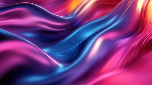 Liquid neon waves flow across vibrant abstract folds.