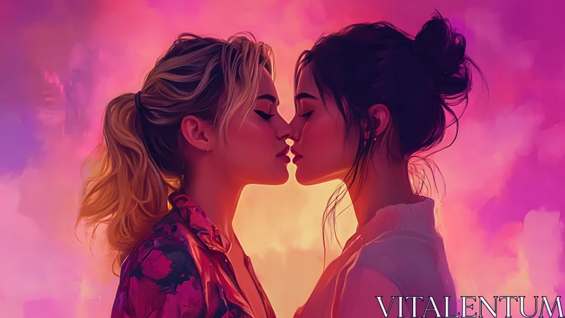 Two figures in profile with illuminated space between faces.