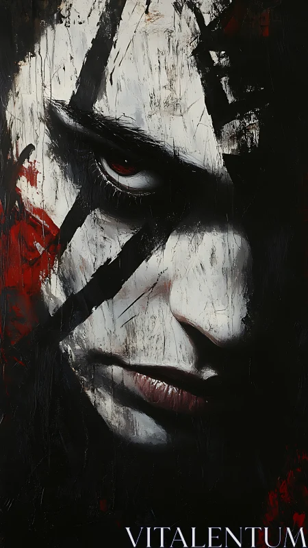 Storm-lit portrait of a brooding, battle-marked face.