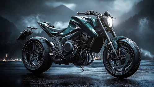 Sleek night cruiser ready for an unforgettable open road ride.