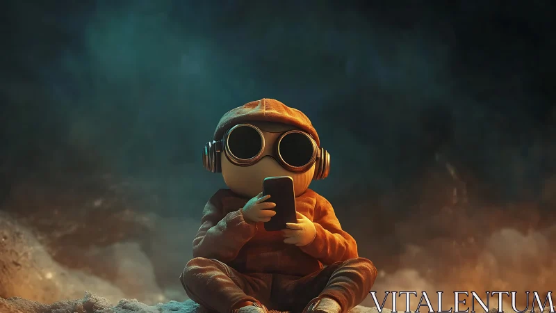 Stargazing hoodie rover scrolling cosmic late-night memes.