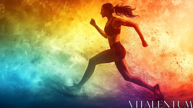 Spectrum-sprinting silhouette carving color from motion.