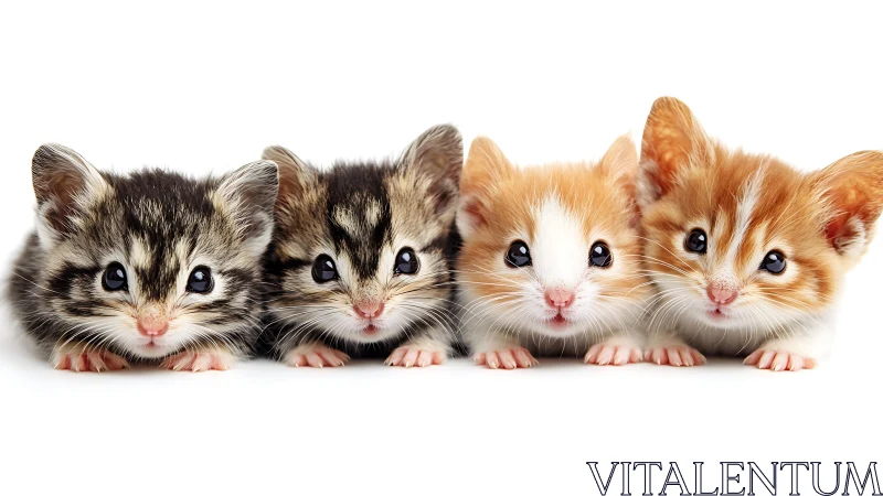 Four Precious Kittens Lined Up in Pure Adorable Harmony.
