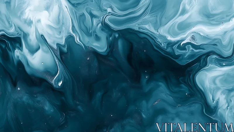 Gentle teal currents swirling like a dreamy painted sea.