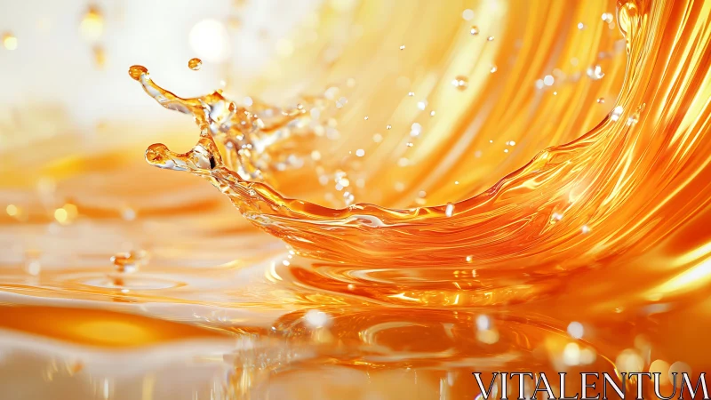 Orange liquid splash in close-up abstract motion study.