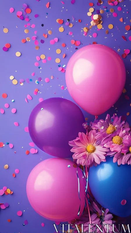 Chromatic Sphere Composition with Floral Integration and Geometric Particle Distribution.