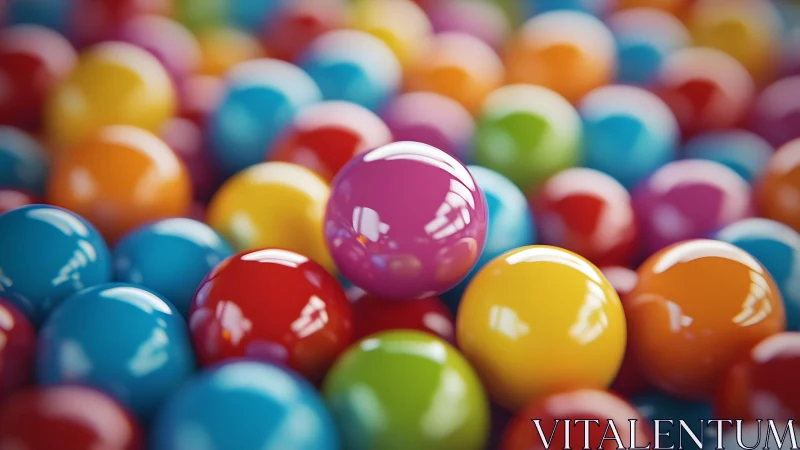 Glossy multicolor gumballs with shallow focus depth.