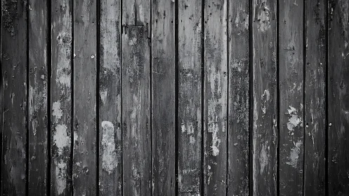Weathered vertical wooden planks with peeling dark paint surface.