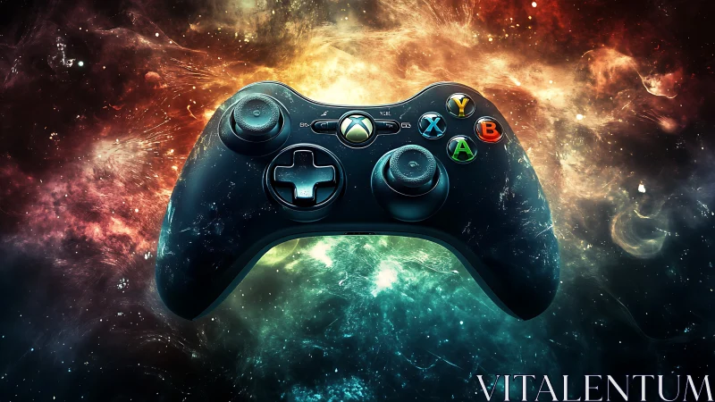 Gaming Controller Emerges from Cosmic Energy Explosion