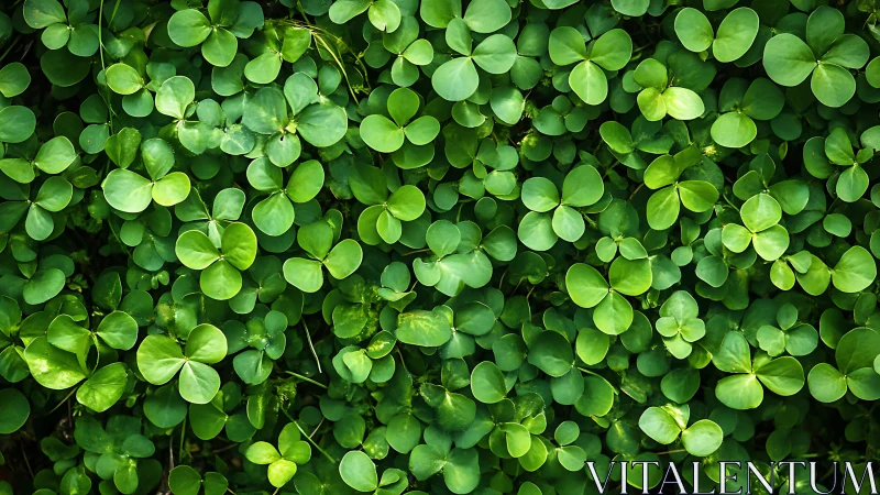 Dense clover ground cover with overlapping green leaves.