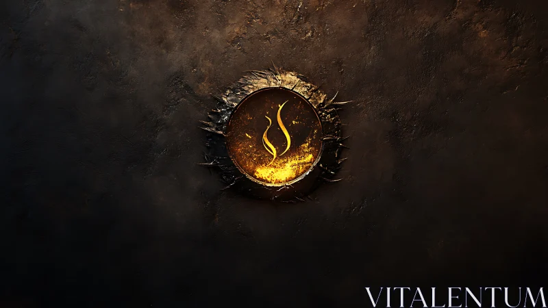 Spherical light source embedded in textured dark surface.