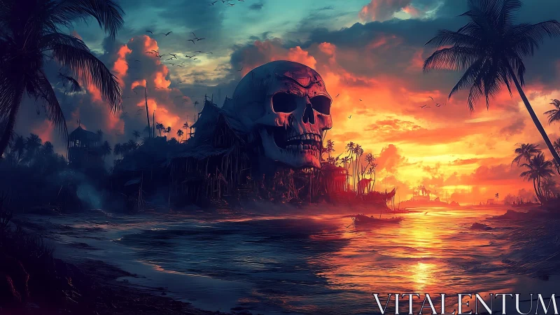 Apocalyptic Skull Island: Digital Rendering of Tropical Ruin.