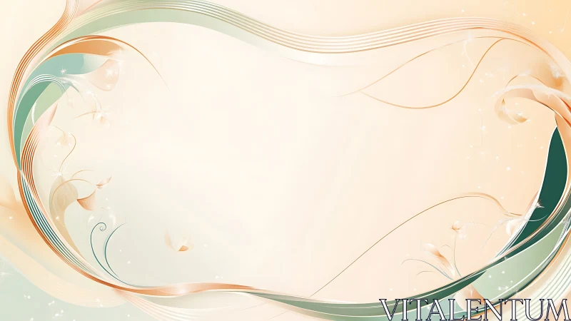 Soft pastel swirls frame an elegant abstract border design.