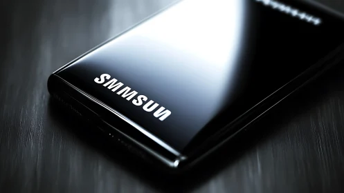 Midnight Samsung Awakens: Sleek Device Glows Alone.