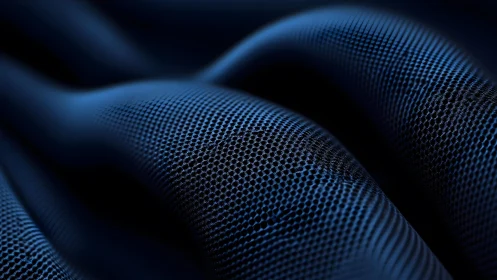 Abstract dark blue mesh waves with futuristic texture design.