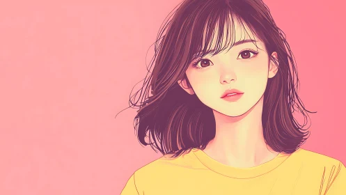 Soft pink portrait of a daydreaming girl in gentle light.