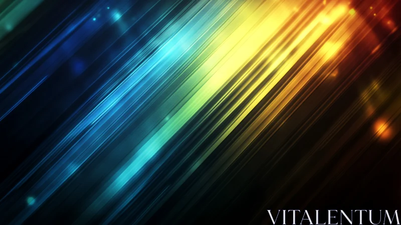 Prismatic light streaks in vibrant diagonal motion across space.