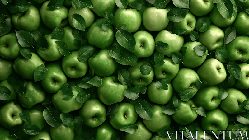 Crisp Green Apple Constellation in a Leafy Orchard Sky.