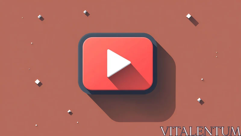 Play Button Icon Floating in Warm Digital Space