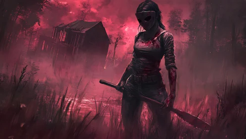 Masked midnight butcher stalks the crimson foggy marshlands.