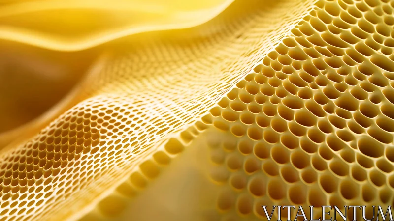 Yellow abstract honeycomb texture in soft flowing light.