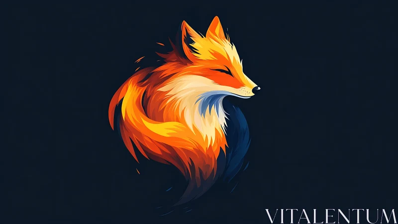 Vibrant stylized fox portrait with flowing gradient fur design.