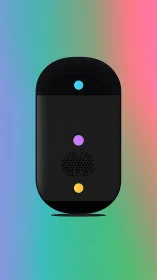 Smart Speaker Device with Gradient Background Illustration.
