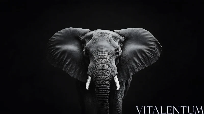 Midnight monarch: stoic elephant crowned in shadowed light.