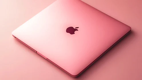 Blush-toned laptop shell basking in monochrome pink calm.