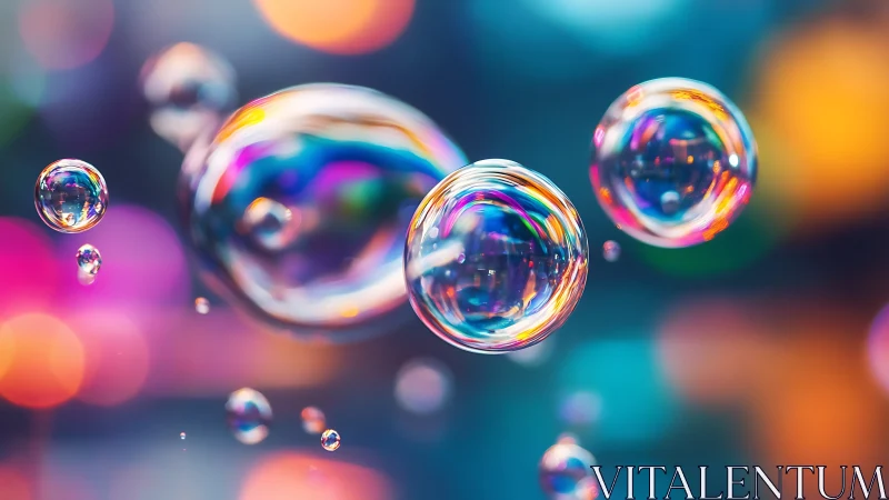 High-saturation macro soap bubbles with bokeh light spectra