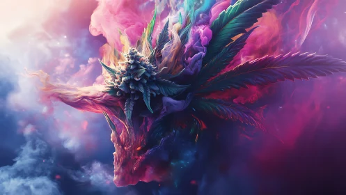 Nebula stag blossoms into cosmic cannabis plumes tonight