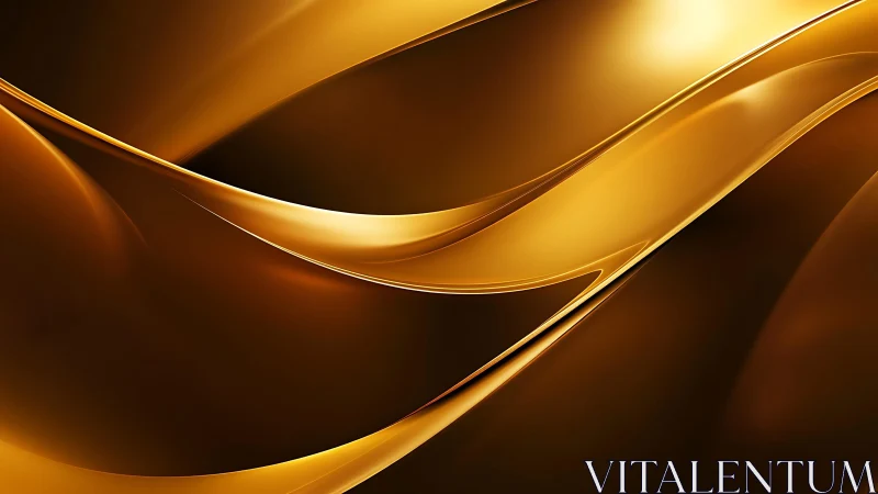 Luxurious golden abstract waves with smooth metallic texture.