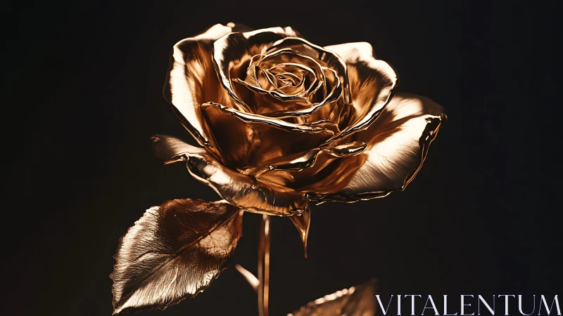 Golden rose aglow with soft light and quiet elegance.