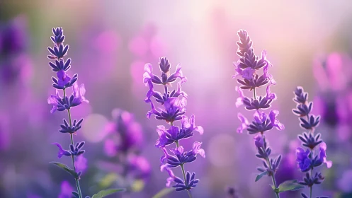 Purple Lavender Dreams in Soft Bokeh Haze.