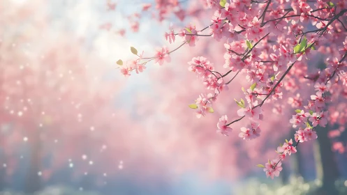 Cherry Blossoms Dancing Through Dreamlight.